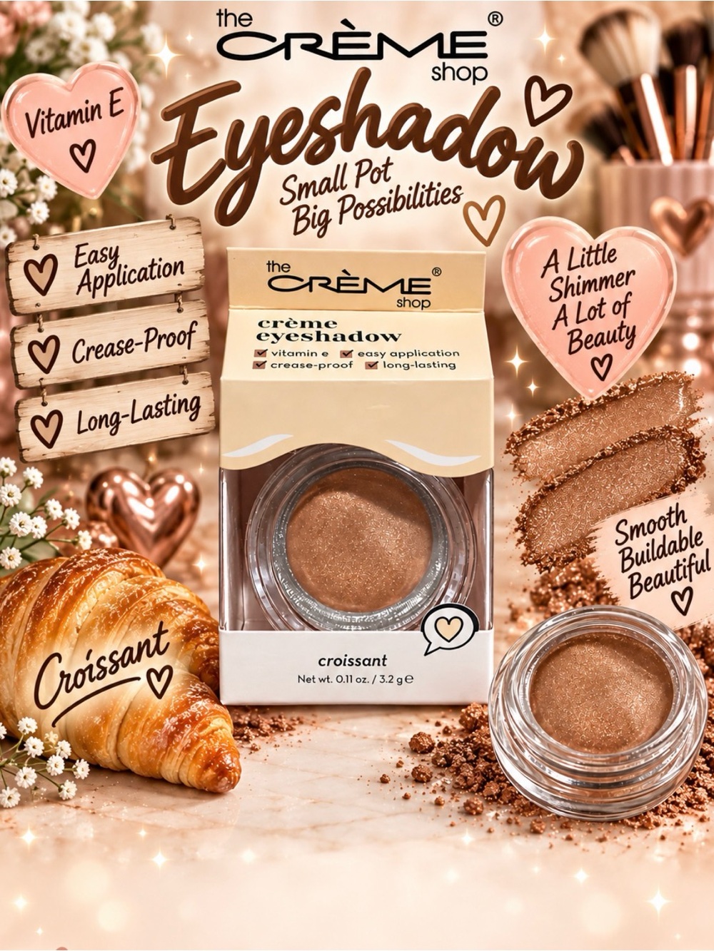 The Crème Shop Crème Eyeshadow - Croissant